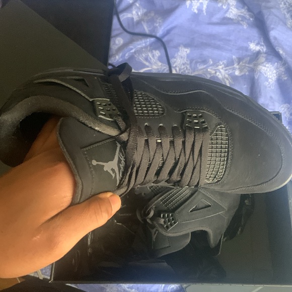 Air Jordan 4 “Black Cats” Black/ Graphite size 12 - Picture 4 of 7